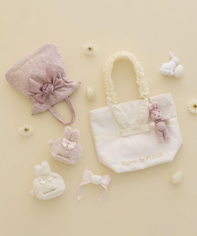 メゾン ド フルール（Maison de FLEUR）/【A4対応】ラビットフリルハンドルトートバッグ_5