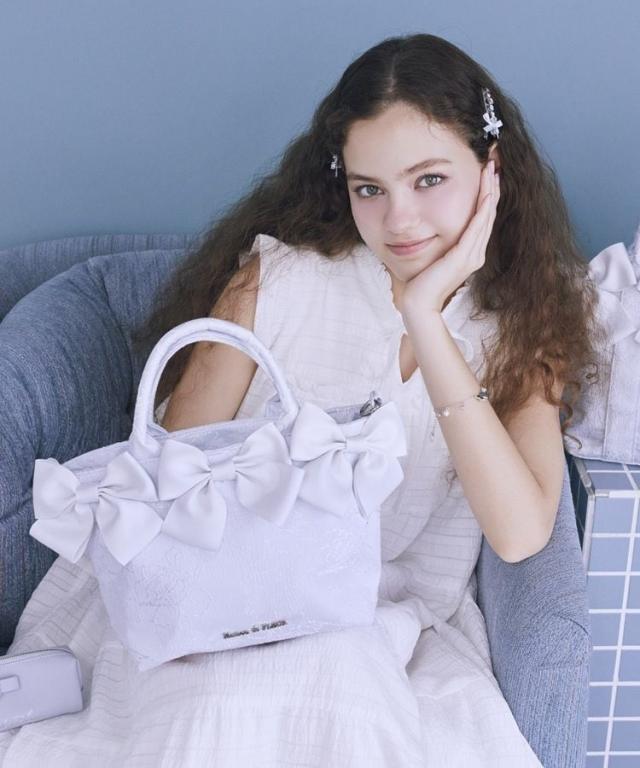 【NEW】メゾン ド フルール（Maison de FLEUR）/【Sサイズ／2Way】ブルーマニアボリュームリボン2WayトートSバッグ_1