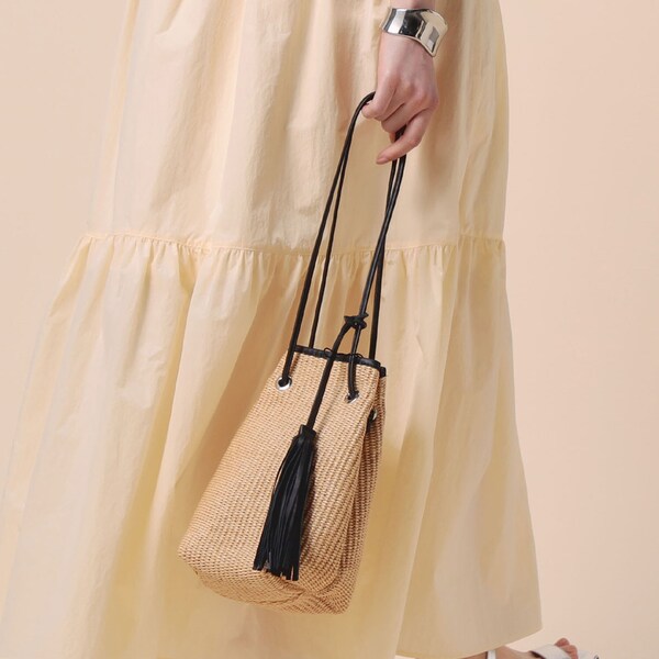 ノーリーズ/【ＭＡＲＣＯ　ＭＡＳＩ／　マルコマージ】ラフィア調スリムハンドルトート