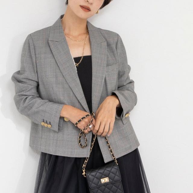 ＜飯豊まりえさん着用＞グレンチェックショートジャケット ノーリーズ（NOLLEY'S）/＜飯豊まりえさん着用＞グレンチェック