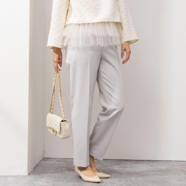 ノーリーズ（NOLLEY’S）/《セットアップ対応》ウォッシャブルウール調サージ テーパードパンツ