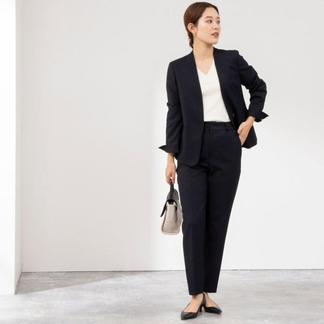 ノーリーズ（NOLLEY’S）/《セットアップ対応》ウォッシャブルウール調サージ テーパードパンツ