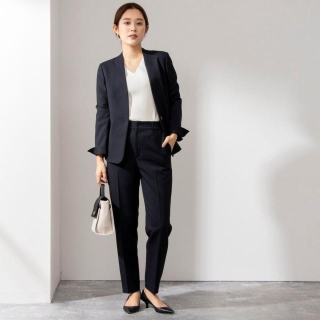 ノーリーズ（NOLLEY’S）/《セットアップ対応》ウォッシャブルウール調サージ テーパードパンツ