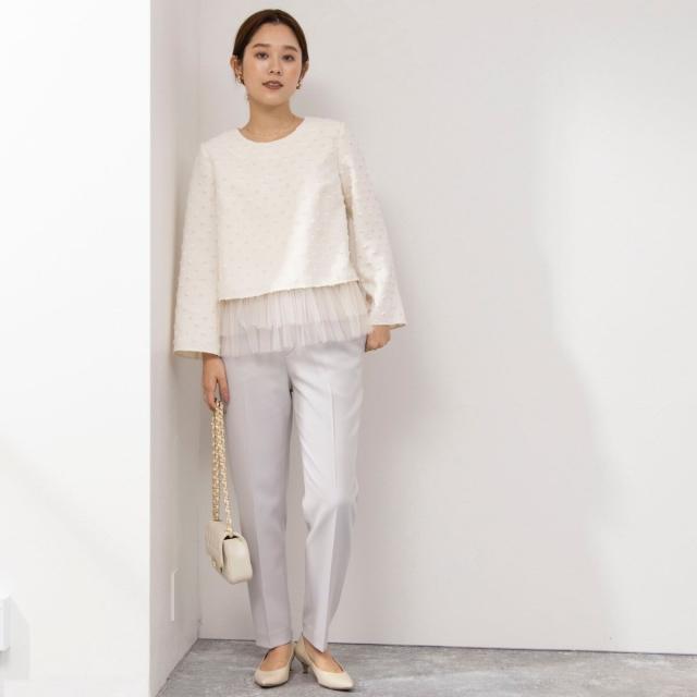 ノーリーズ（NOLLEY’S）/《セットアップ対応》ウォッシャブルウール調サージ テーパードパンツ