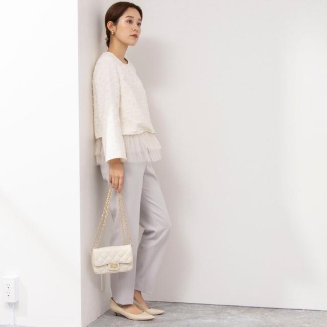 ノーリーズ（NOLLEY’S）/《セットアップ対応》ウォッシャブルウール調サージ テーパードパンツ