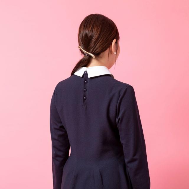 NOLLEY'S 白襟ワンピース 手洗い可能 濃紺ネイビー Sサイズ NOLLEY'S 白襟ワンピース 手洗い可能 濃紺ネイビー Sサイズ