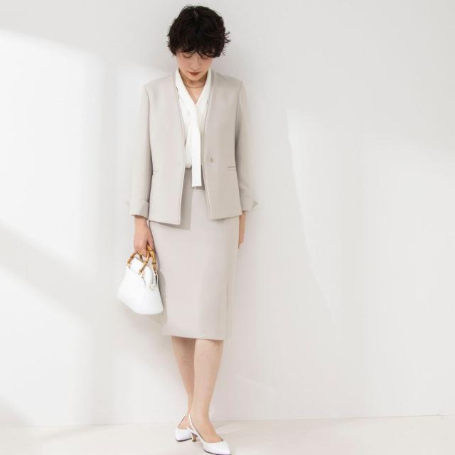 ノーリーズ（NOLLEY’S）/《セットアップ対応》撥水ダブルクロスサイドスリットスカート