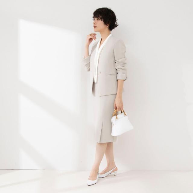 ノーリーズ（NOLLEY’S）/《セットアップ対応》撥水ダブルクロスサイドスリットスカート