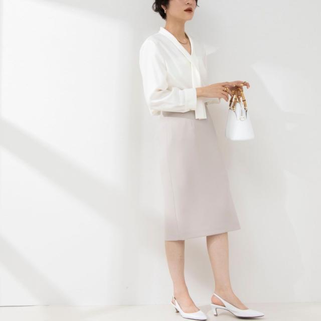 ノーリーズ（NOLLEY’S）/《セットアップ対応》撥水ダブルクロスサイドスリットスカート