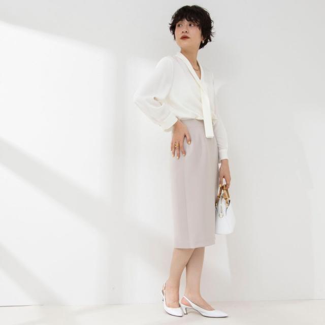 ノーリーズ（NOLLEY’S）/《セットアップ対応》撥水ダブルクロスサイドスリットスカート