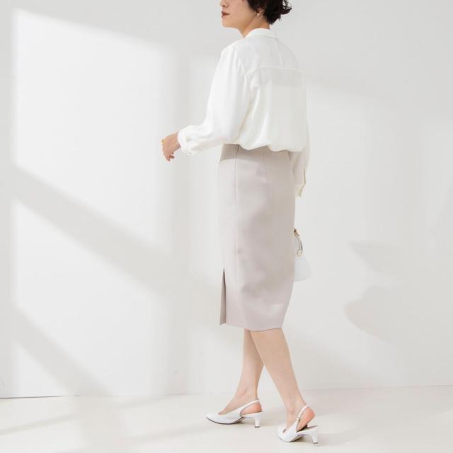 ノーリーズ（NOLLEY’S）/《セットアップ対応》撥水ダブルクロスサイドスリットスカート