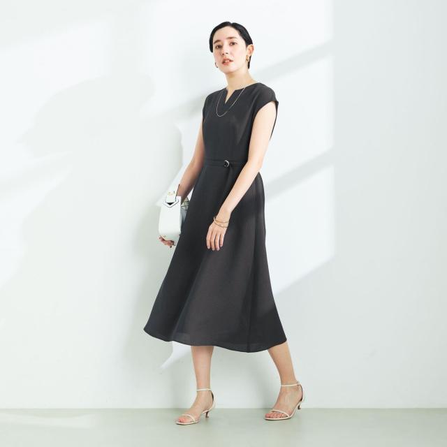 ノーリーズ（NOLLEY’S）/麻調合繊ベルト付きフレアワンピースの通販は