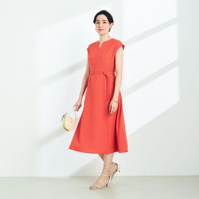 ノーリーズ（NOLLEY’S）/麻調合繊ベルト付きフレアワンピースの通販は