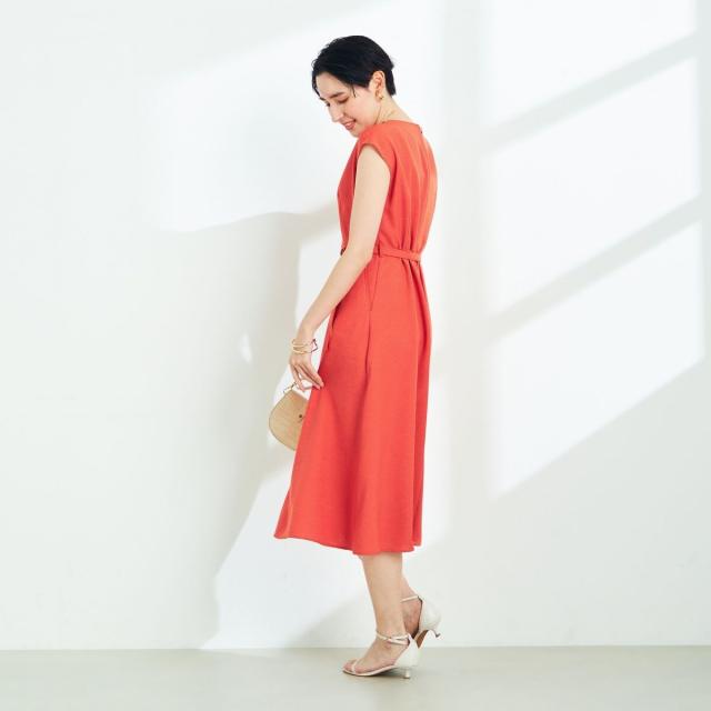 ノーリーズ（NOLLEY’S）/麻調合繊ベルト付きフレアワンピースの通販は