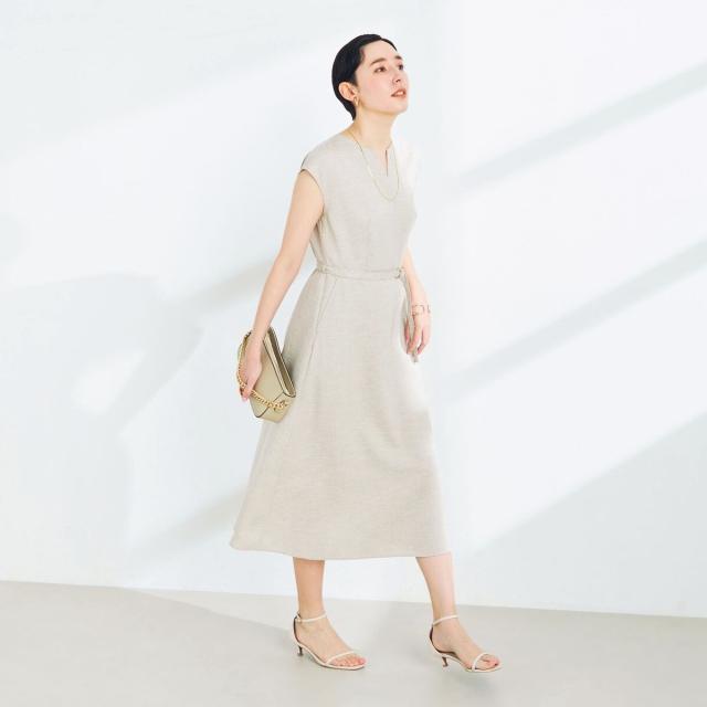 ノーリーズ（NOLLEY’S）/麻調合繊ベルト付きフレアワンピースの通販は