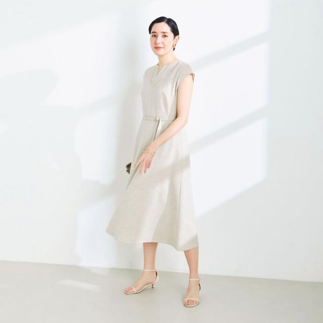 ノーリーズ（NOLLEY’S）/麻調合繊ベルト付きフレアワンピースの通販は