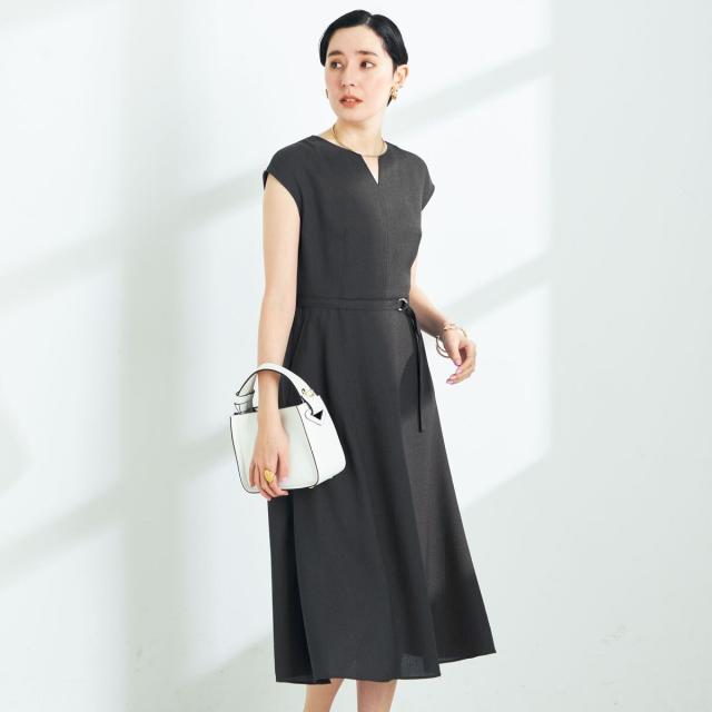 ノーリーズ（NOLLEY’S）/麻調合繊ベルト付きフレアワンピースの通販は