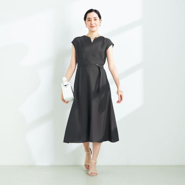 ノーリーズ（NOLLEY’S）/麻調合繊ベルト付きフレアワンピースの通販は