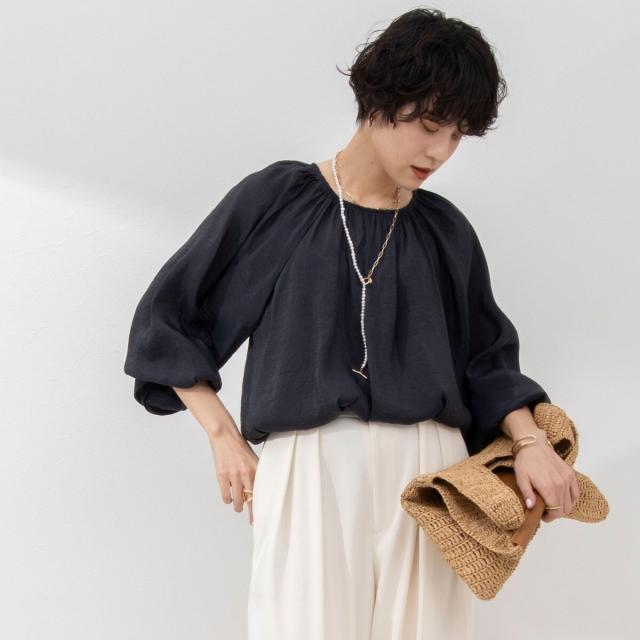 ノーリーズ（NOLLEY’S）/シアー割繊2WAYギャザーブラウス_13