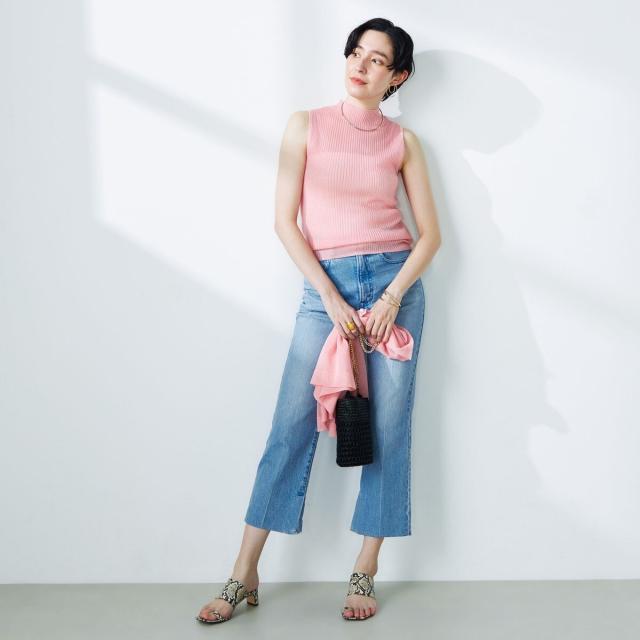 ノーリーズ（NOLLEY’S）/《手洗い可能》《アンサンブル対応》シアーリブノースリーブプルオーバーニット