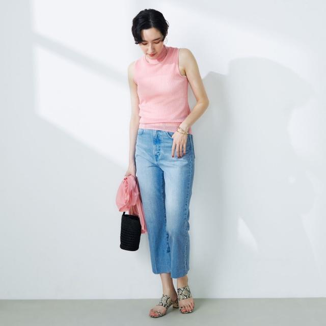 ノーリーズ（NOLLEY’S）/《手洗い可能》《アンサンブル対応》シアーリブノースリーブプルオーバーニット