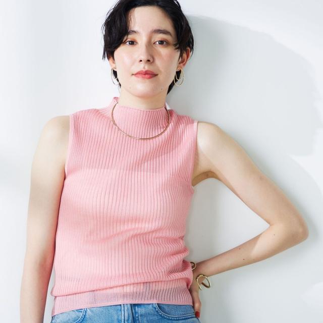 ノーリーズ（NOLLEY’S）/《手洗い可能》《アンサンブル対応》シアーリブノースリーブプルオーバーニット