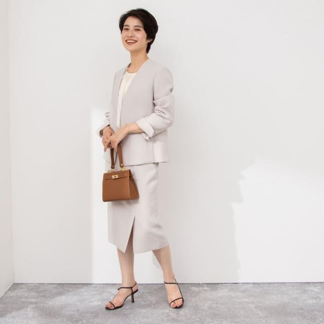 ノーリーズ（NOLLEY’S）/《セットアップ対応》ウォッシャブル撥水ダブルクロスサイドスリットスカート