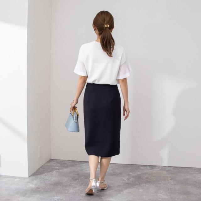 ノーリーズ（NOLLEY’S）/《セットアップ対応》ウォッシャブル撥水ダブルクロスサイドスリットスカート