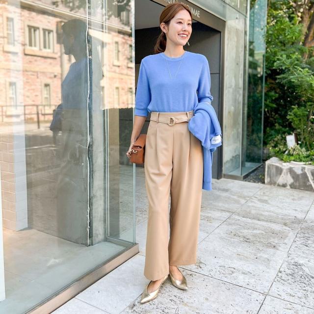 ノーリーズ（NOLLEY’S）/《手洗い可能》ESPOIR 16G片畦5分袖プルオーバーニット