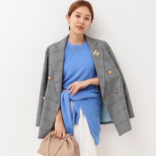 ノーリーズ（NOLLEY’S）/《手洗い可能》ESPOIR 16G片畦5分袖プルオーバーニット