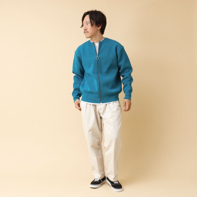 ノーリーズ（NOLLEY’S）/《イージーケア》12G片畦 クルーネック ジップカーディガン 24AW