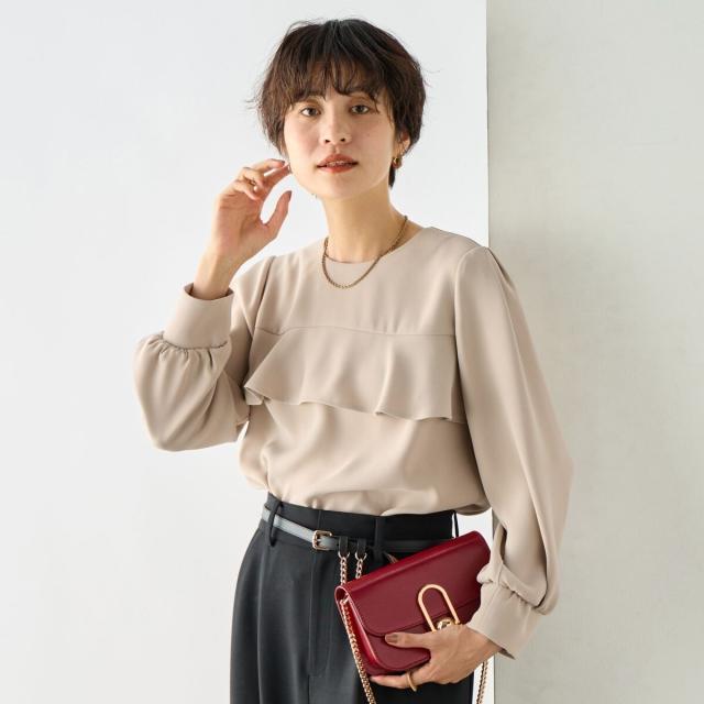 ノーリーズ（NOLLEY’S）/《セットアップ対応》ウォッシャブルダブルクロスブラウス