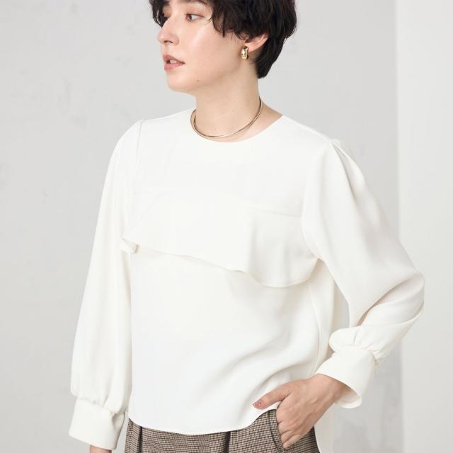 ノーリーズ（NOLLEY’S）/《セットアップ対応》ウォッシャブルダブルクロスブラウス