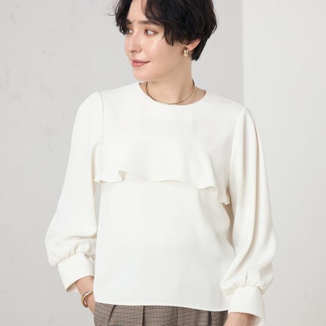 ノーリーズ（NOLLEY’S）/《セットアップ対応》ウォッシャブルダブルクロスブラウス