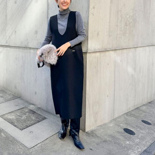 ノーリーズ（NOLLEY’S）/《手洗い可能》Vネックミラノリブジャンパースカート