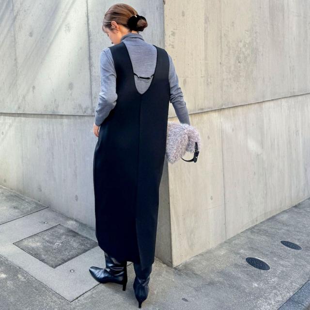 ノーリーズ（NOLLEY’S）/《手洗い可能》Vネックミラノリブジャンパースカート