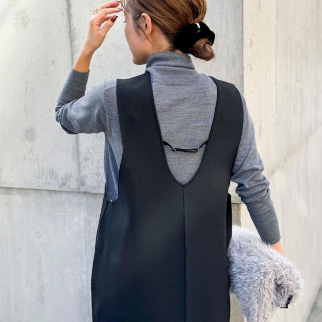 ノーリーズ（NOLLEY’S）/《手洗い可能》Vネックミラノリブジャンパースカート