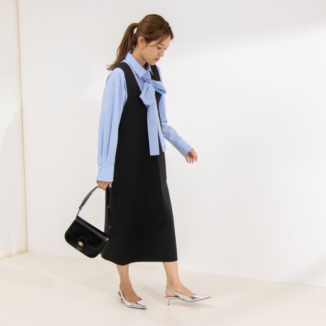 ノーリーズ（NOLLEY’S）/《手洗い可能》Vネックミラノリブジャンパースカート