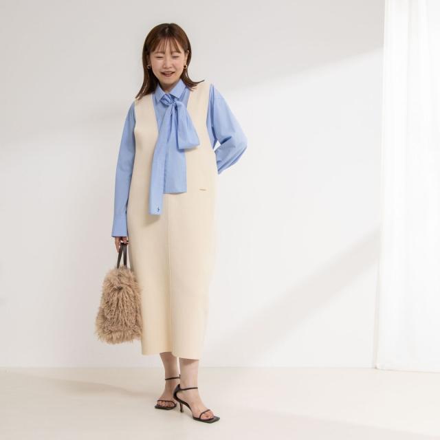 ノーリーズ（NOLLEY’S）/《手洗い可能》Vネックミラノリブジャンパースカート