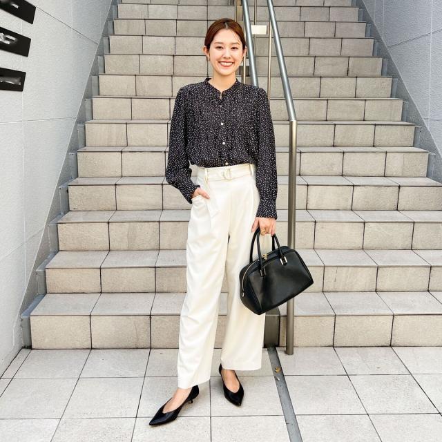 ノーリーズ（NOLLEY’S）/《セットアップ対応》ウォッシャブルゴールドパーツベルト付きワイドパンツ