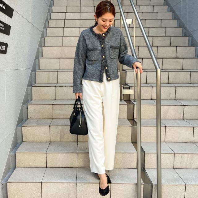 ノーリーズ（NOLLEY’S）/《セットアップ対応》ウォッシャブルゴールドパーツベルト付きワイドパンツ