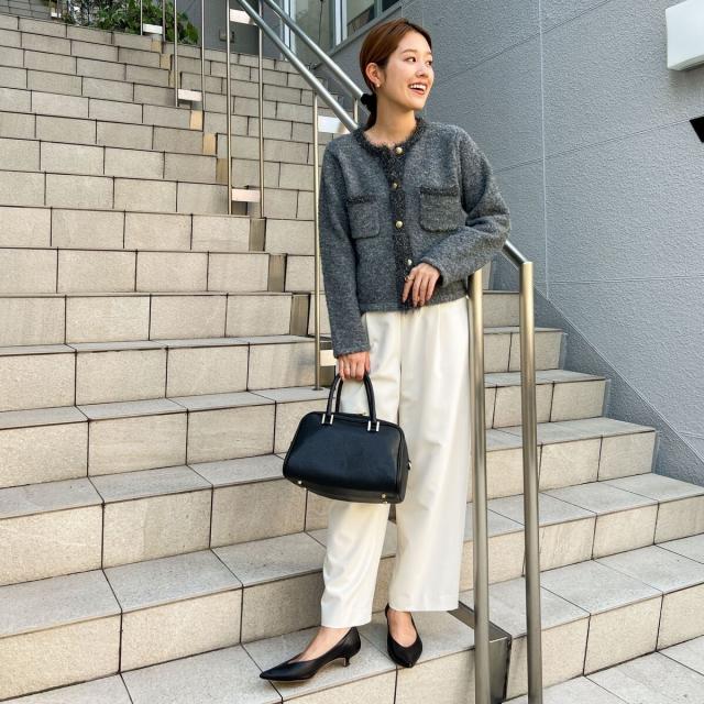 ノーリーズ（NOLLEY’S）/《セットアップ対応》ウォッシャブルゴールドパーツベルト付きワイドパンツ