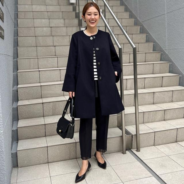 ノーリーズ（NOLLEY’S）/カシミヤ混ビジューブローチ付きコートの通販は