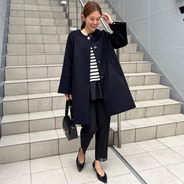 ノーリーズ（NOLLEY’S）/カシミヤ混ビジューブローチ付きコートの通販は