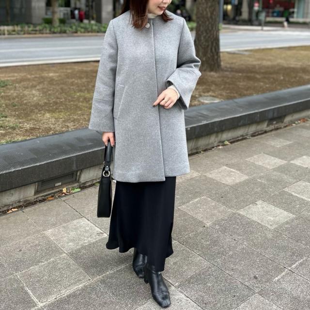 ノーリーズ（NOLLEY’S）/カシミヤ混ビジューブローチ付きコートの通販は