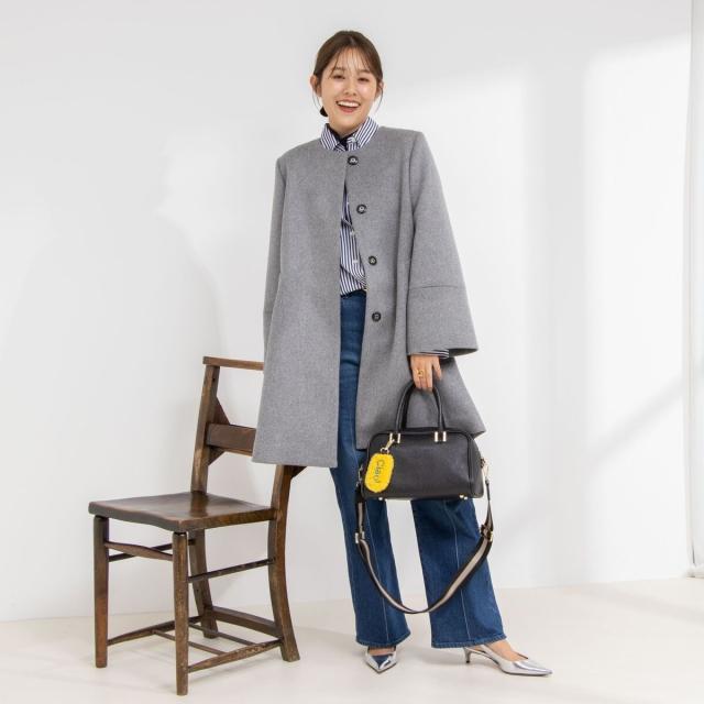 ノーリーズ（NOLLEY’S）/カシミヤ混ビジューブローチ付きコートの通販は