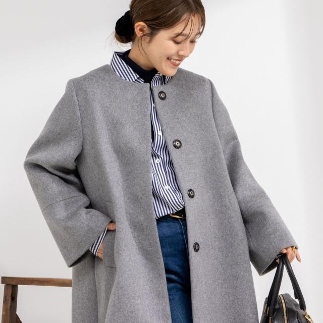 ノーリーズ（NOLLEY’S）/カシミヤ混ビジューブローチ付きコートの通販は