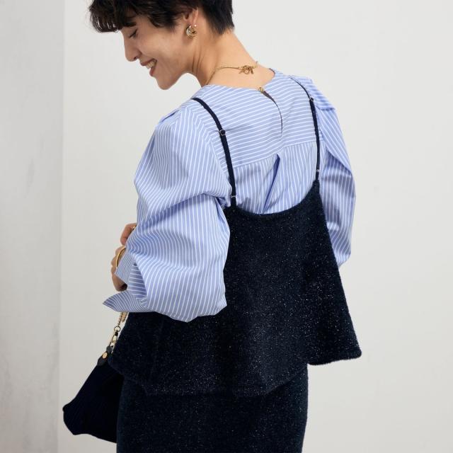 ノーリーズ（NOLLEY’S）/《セットアップ対応》《手洗い可能》キラキラフェザーフレアビスチェ