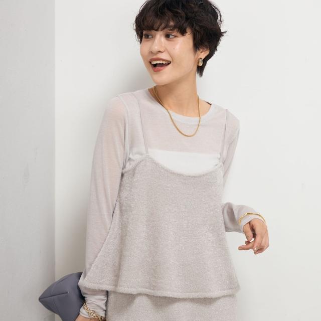 ノーリーズ（NOLLEY’S）/《セットアップ対応》《手洗い可能》キラキラフェザーフレアビスチェ