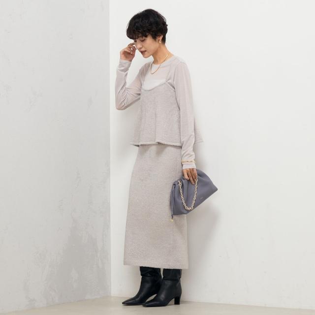 ノーリーズ（NOLLEY’S）/《セットアップ対応》《手洗い可能》キラキラフェザーフレアビスチェ